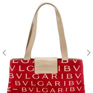 Bulgari Red and Tan Shoulder Bag